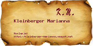 Kleinberger Marianna névjegykártya